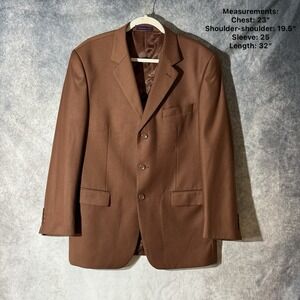 Vinci Brown Mens Suit Designed in‎ Italy Blazer 42R 2 Button Sport Coat